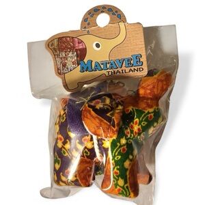 Matavee Thailand Colorful Elephant Plush Keychain, NEW